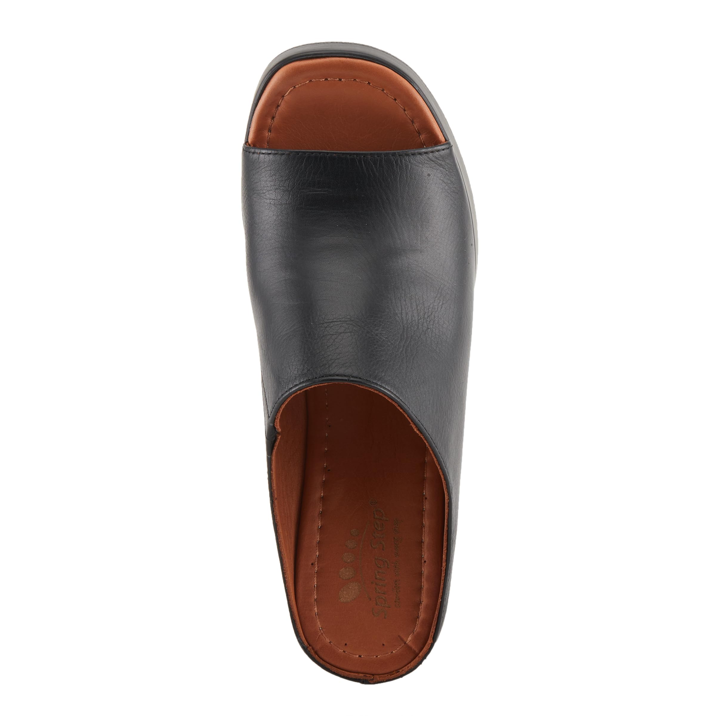 Spring Step NIKAYON Women's Block Heel Mules - Genuine Leather Upper Slip-On Shoes for Casual Outings, Office Wear & Comfortable Everyday Use