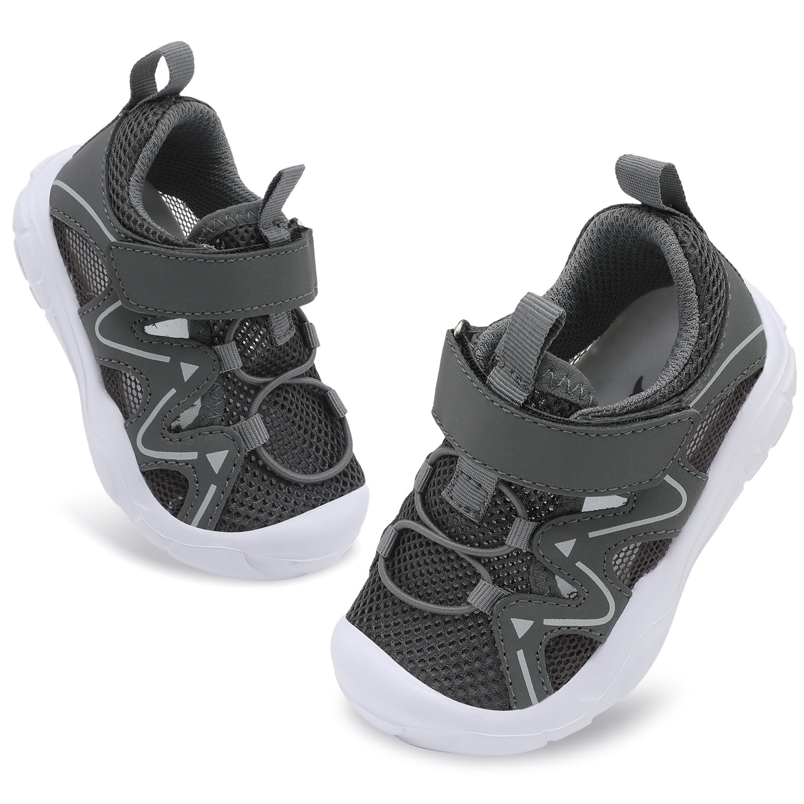 FEETCITY Wide Toddler Shoes - Slip On Sneakers for Boys & Girls - Breathable Lightweight Tennis Shoes for Kids - Non-Slip Walking Shoes for Playground, School & Daily Activities