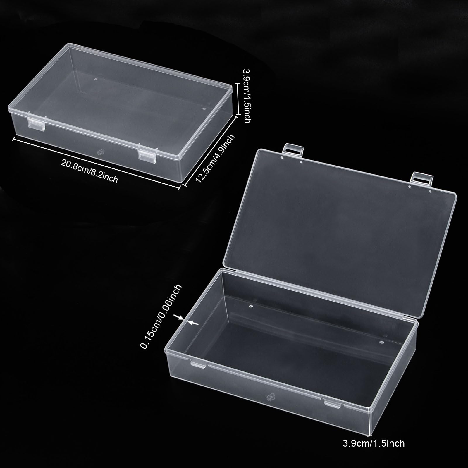 6-Pack Clear Plastic Storage Boxes with Lids - 8.2