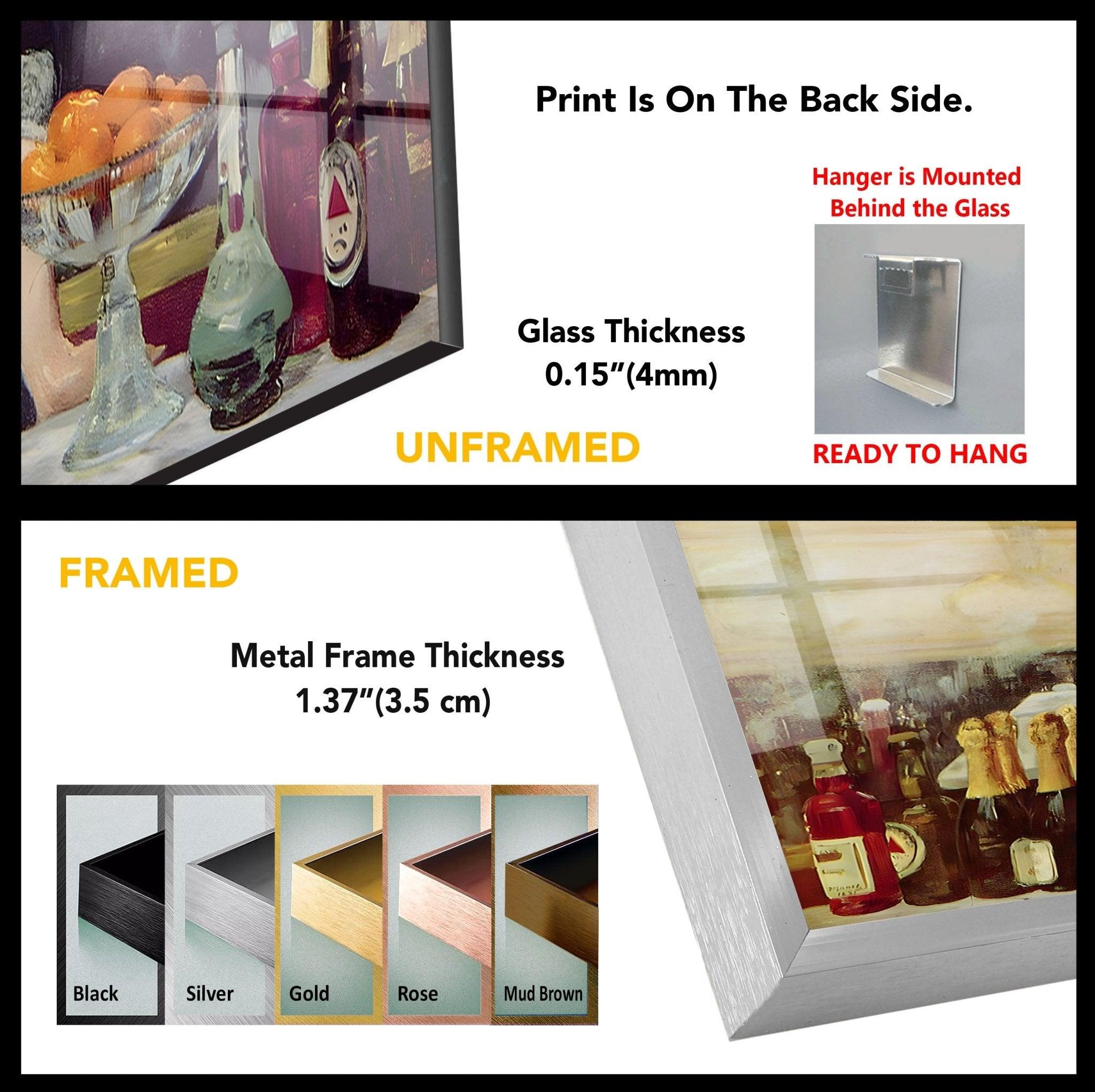 Édouard Manet 'A Bar at the Folies Bergère' Glass Wall Art - Premium Framed Canvas Print for Home & Office Decor - Perfect for Living Room, Bedroom, or Gallery Wall Display