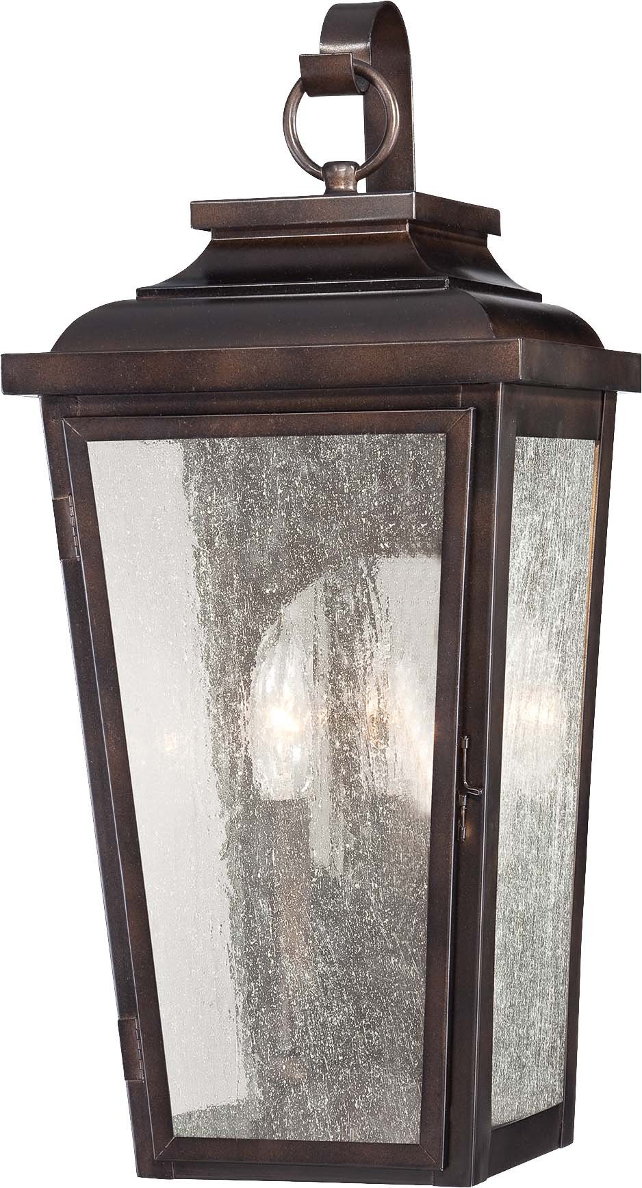Minka Lavery 72170-189 Traditional Two Light Bronze Pocket Lantern - Dark Finish - Irvington Manor Collection - Indoor/Outdoor Wall Sconce for Porch, Patio & Entryway Lighting