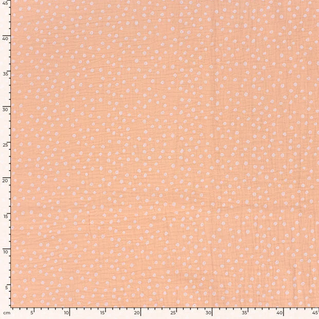 Soft Pink Dotted Double Gauze Fabric - Breathable & Lightweight Material for Baby Clothes, Summer Dresses & DIY Crafts