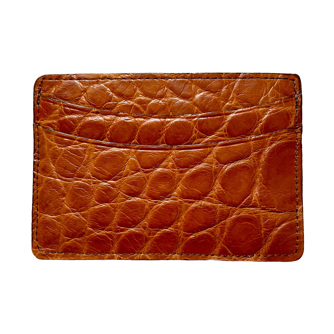 George Campsen Genuine Alligator Leather Card Holder - Slim RFID Blocking Wallet for Men & Women - Perfect for Business, Travel, and Everyday Use