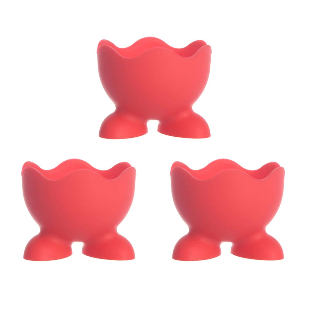 DOITOOL 3-Piece Silicone Egg Cup Holder Set - Microwave & Oven Safe Egg Cooker Cups for Soft/Hard Boiled Eggs - Perfect for Breakfast, Kitchen, Dining, and Party Serving