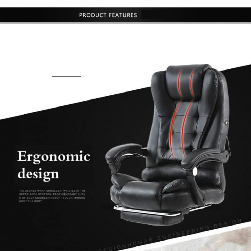 Premium Ergonomic Gaming Chair with Massage - PU Leather Office Chair, Reclining Computer Chair with Swivel & Height Adjustment for Home, Office & Gaming Setup