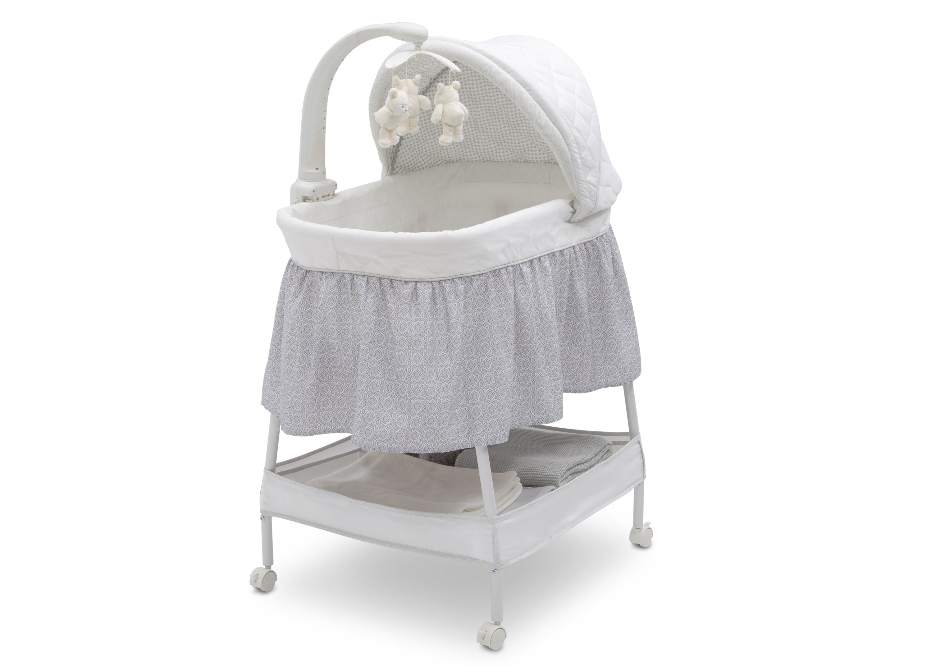 Premium Gliding Bassinet for Newborns - Smooth Rocking Motion, Adjustable Height, Breathable Mesh Sides | Perfect for Nursery, Bedroom & Travel | Safe Sleep Solution for Babies 0-6 Months