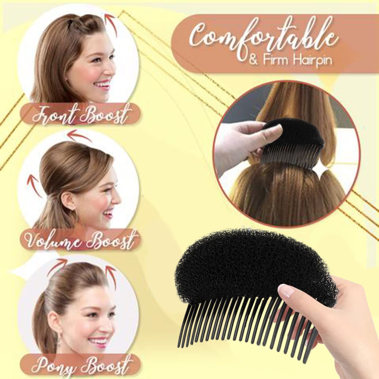 BOXO Hair Volumizer Puff Maker Tool - 2 Pack Hair Clip Comb for Volume & Lift | Perfect for Updos, Ponytails & Special Occasions