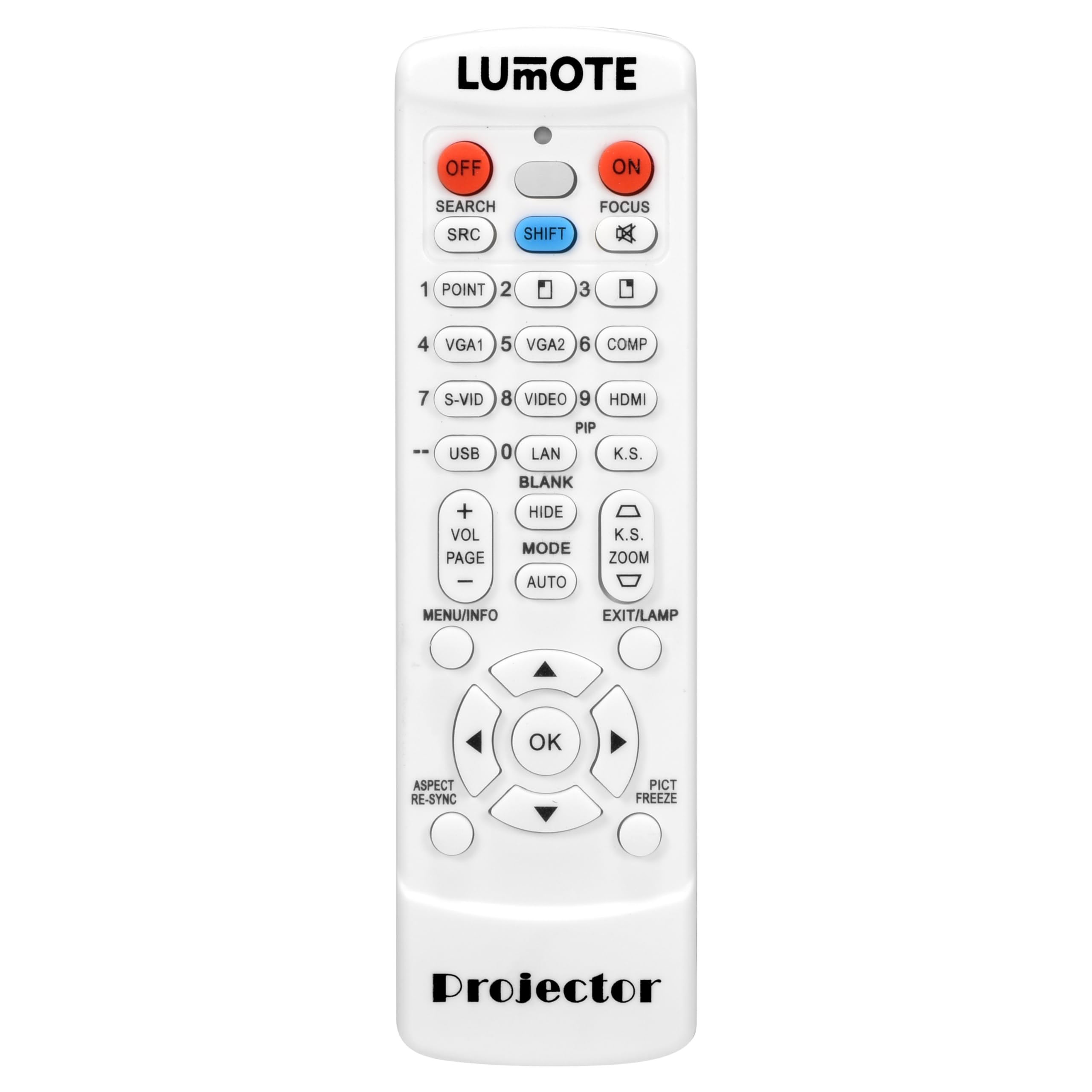Original Replacement Remote Control for Epson Home Cinema 8350/8500/8700 UB Projector - Compatible with Home Theater & Office Presentations (White)