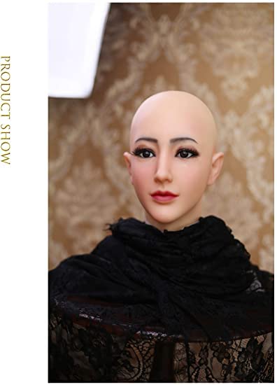 Realistic Female Silicone Head Mask - Handmade Soft 3G Face Mask for Crossdresser & Transgender Costume Disguise (No.2) | Perfect for Cosplay, Halloween, and Theatrical Performances