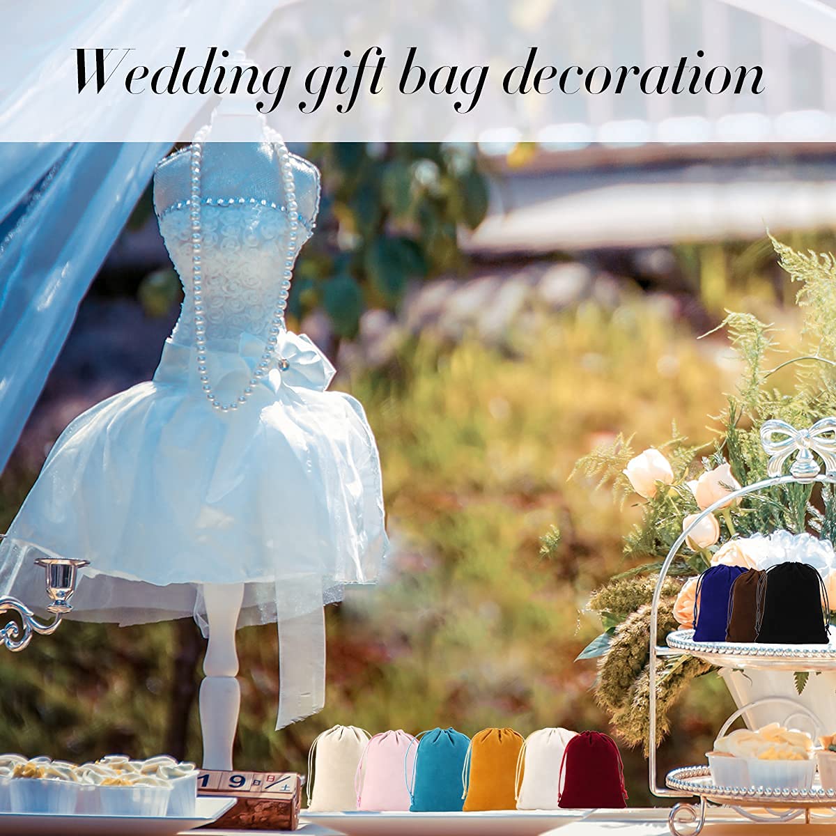 50Pcs Velvet Jewelry Drawstring Bags - 4.0x4.8 Inch Luxury Gift Pouches for Wedding Favors, Party Favors, Christmas Candy & Jewelry Storage - Perfect for Bridesmaid Gifts, Holiday Treats & Small Item Organization