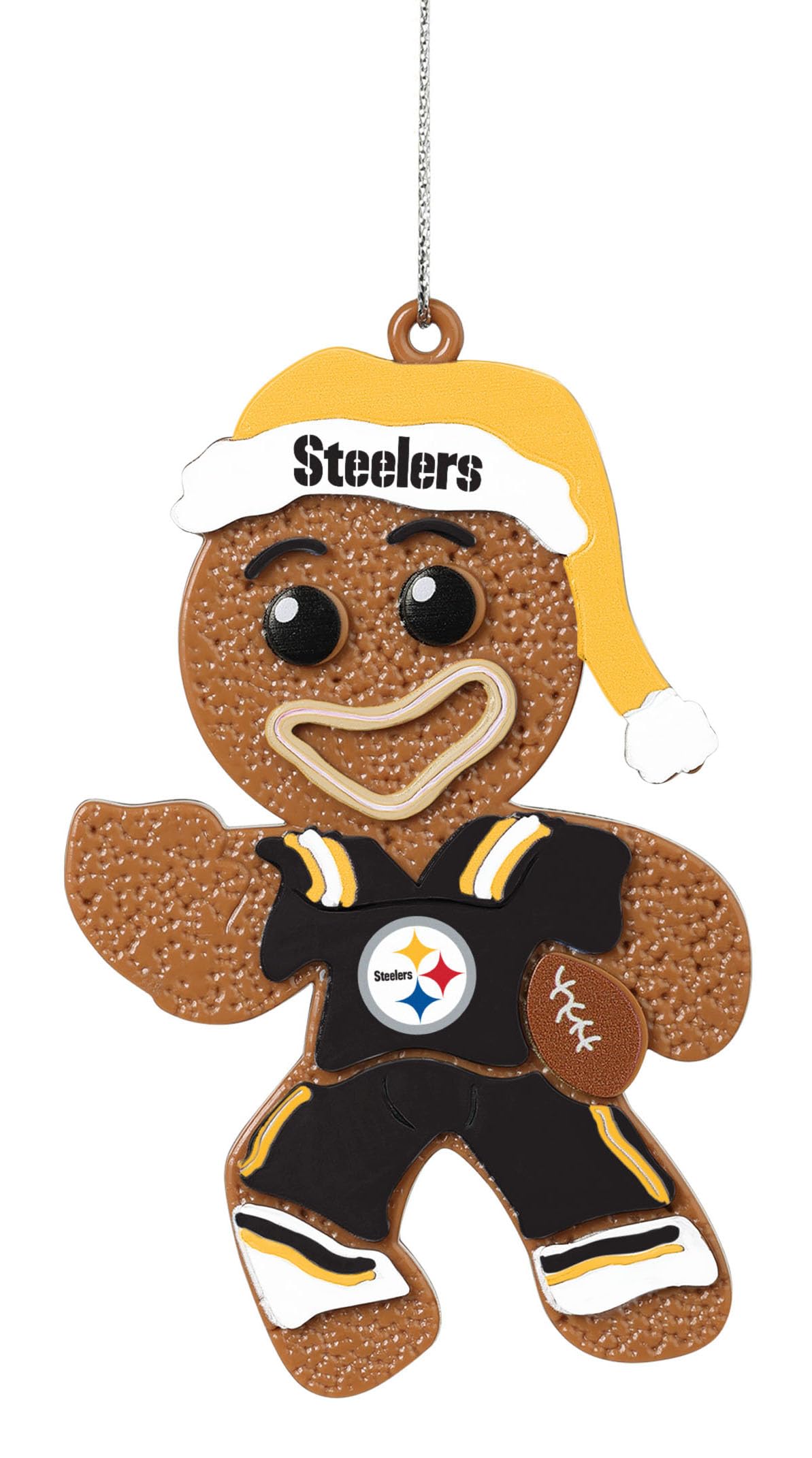 Pittsburgh Steelers NFL Gingerbread Man Christmas Ornament - Team Logo Holiday Decor for Tree, Gift & Steelers Fan Collection - Perfect for Xmas Party, Home Decor & Football Lover Gifts