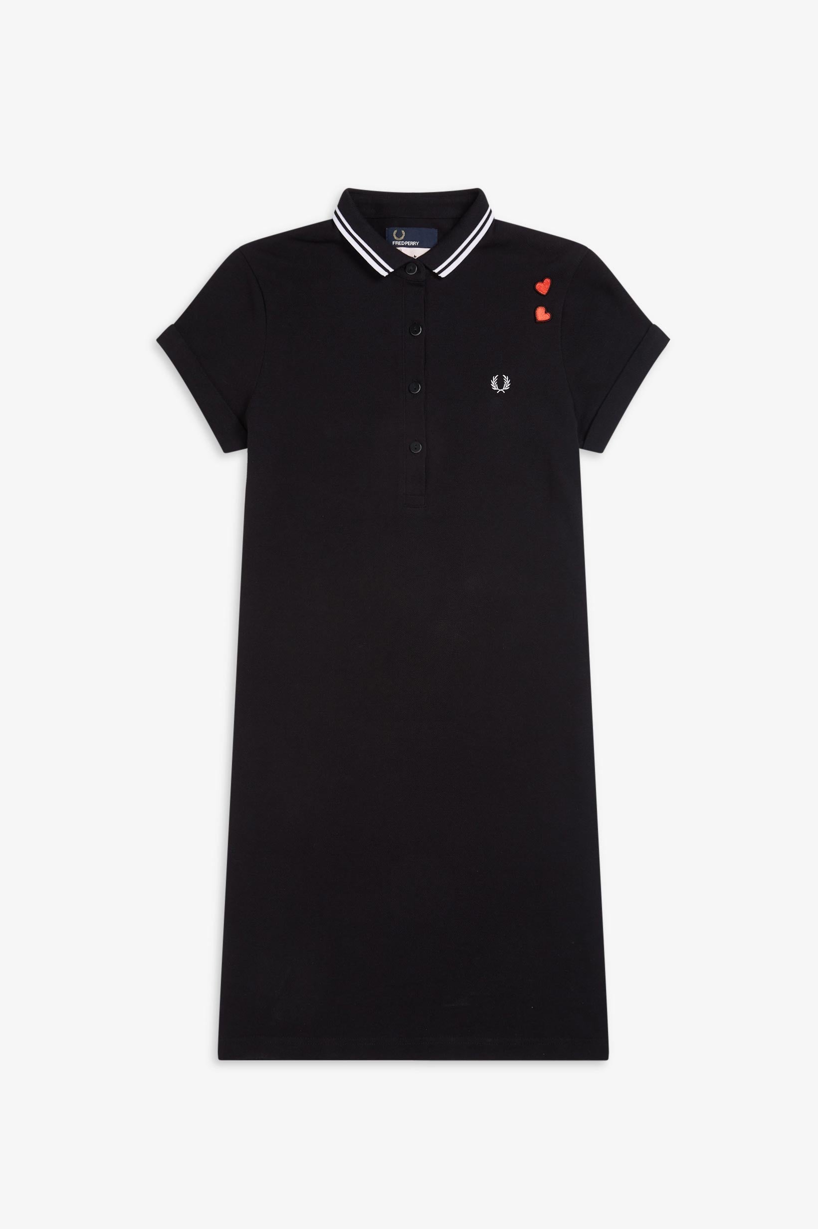 Amy Winehouse Black Twin Tipped Fred Perry Dress - Vintage Mod Style Polo Dress for Women, Perfect for Concerts, Parties & Retro Fashion Events
