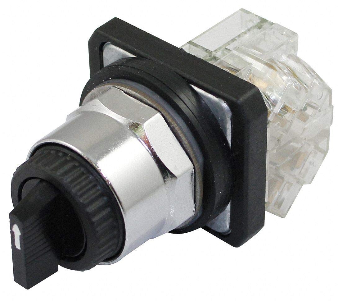 30mm Non-Illuminated Selector Switch - 3 Position (Momentary/Maintained/Momentary) - Perfect for Industrial Control Panels, Machinery & Automation Equipment