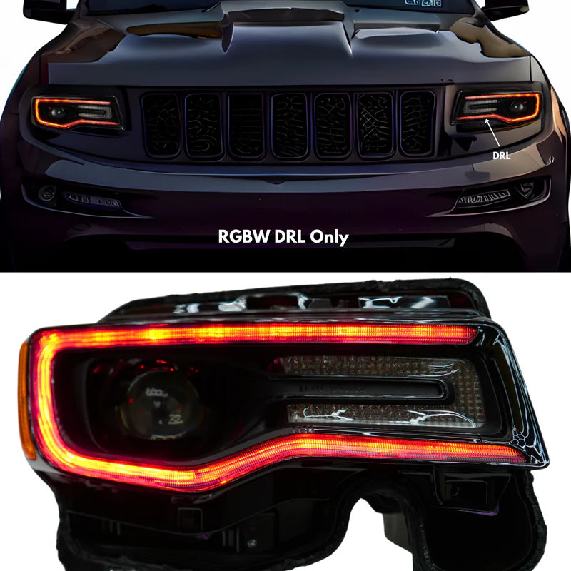 Jeep Grand Cherokee Multicolor DRL Boards (2014-2021) - LED Daytime Running Lights for Enhanced Visibility & Style - Perfect for Off-Roading & Night Driving