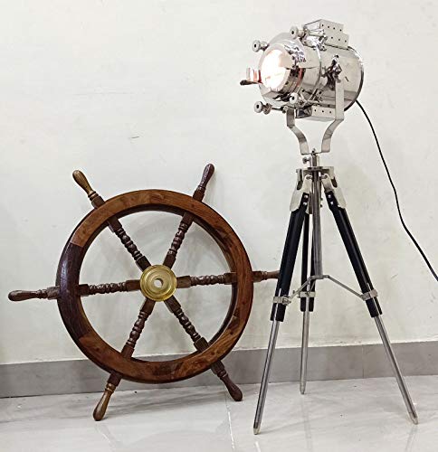 Vintage Nautical Spot Searchlight Table Lamp - Rustic Home & Office Decor, Unique Gift for Sailors, Beach House, or Coastal Themed Rooms - Perfect for Living Room, Bedroom, or Study Lighting