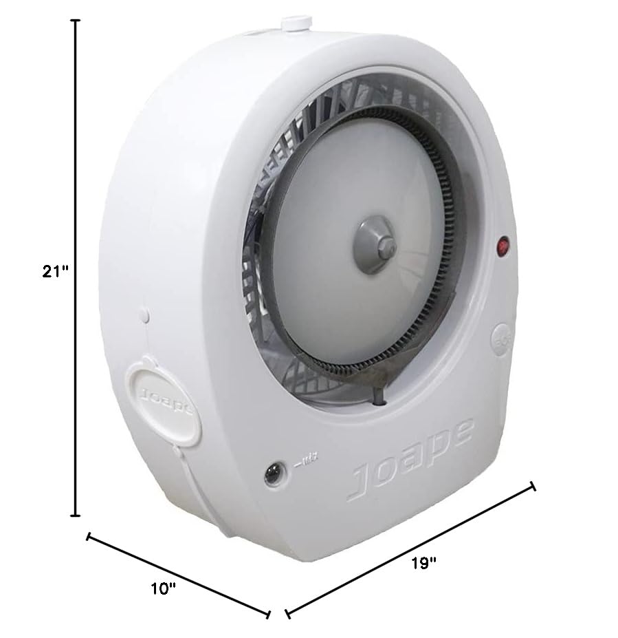 Joape EcoJet 11.5 Inch White Table Misting Fan - Portable Cooling Fan for Outdoor Patio, Poolside, Camping & Indoor Use
