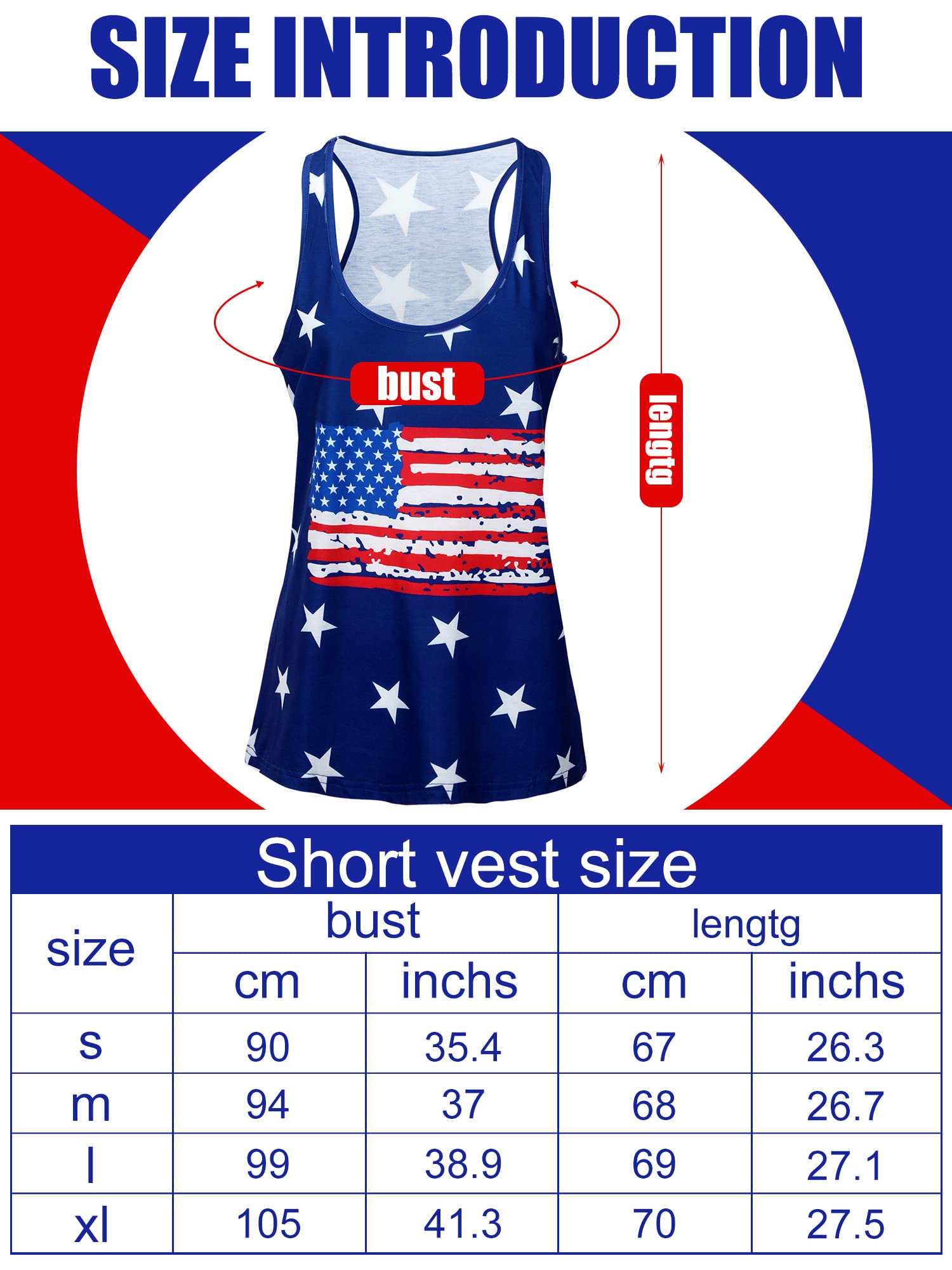 Bonuci 4 Pcs Women's American Flag Sleeveless Tank Tops - Patriotic Stars & Stripes Shirts for 4th of July, Independence Day & Summer Casual Wear (Large) - Perfect for BBQ, Beach Outings & Festive Celebrations
