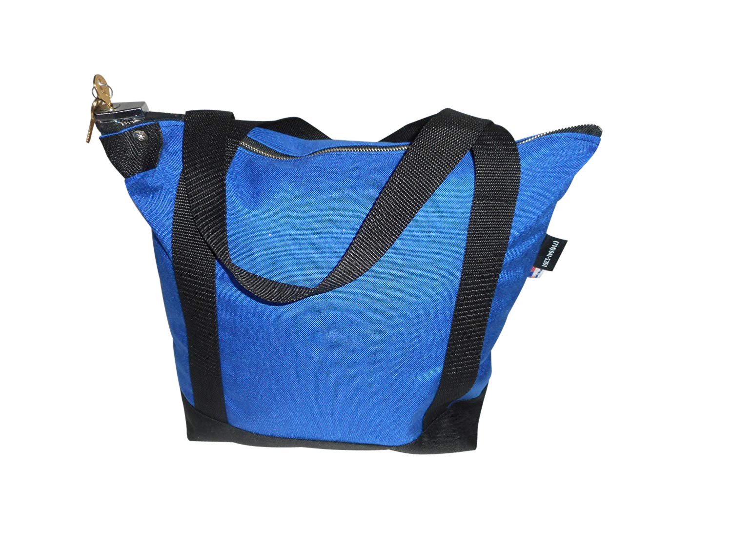 Secure Deposit Bag with Pop Lock & 2 Keys - Waterproof Bank Bag for Cash, Documents & Valuables - Made in USA (Blue) - Ideal for Businesses, Couriers & Personal Storage