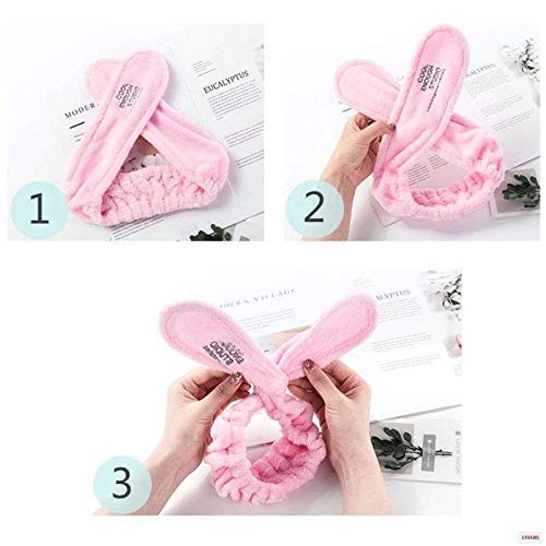 Women's Soft Plush Rabbit Bunny Headband - Cute Spa Makeup Hair Accessory for Women, Fashion Cosplay Hairband (White) - Perfect for Relaxation, Costume Parties & Everyday Wear