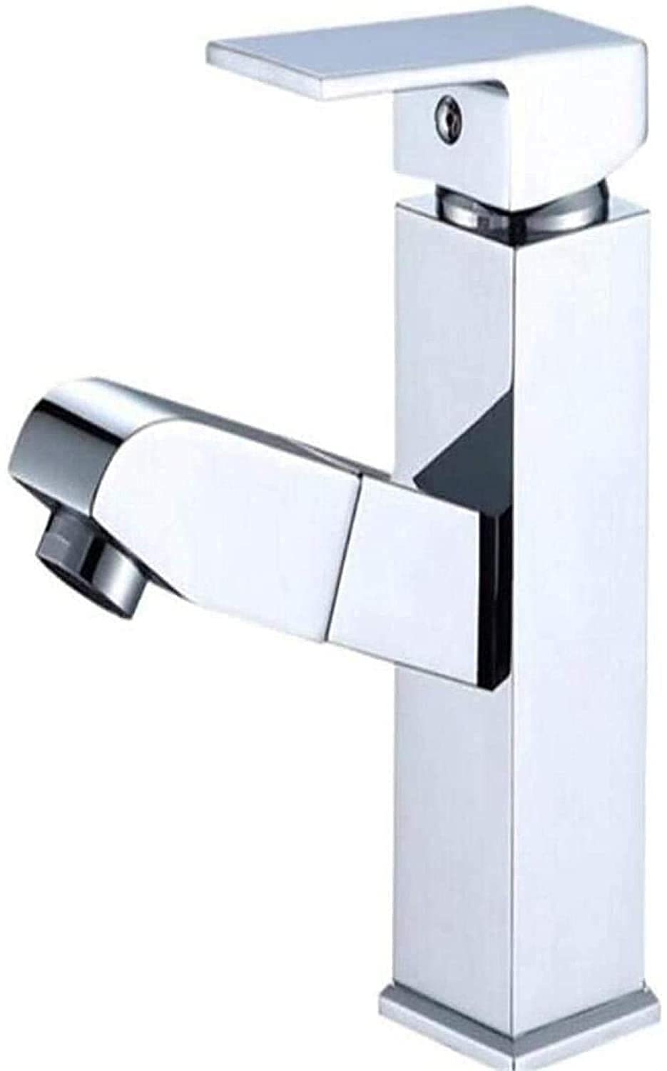 Chrome Kitchen Sink Faucet with Swivel Spout - Hot & Cold Water Mixer Tap for Basin - Durable Copper Construction - Perfect for Modern Home, Restaurant & Commercial Use