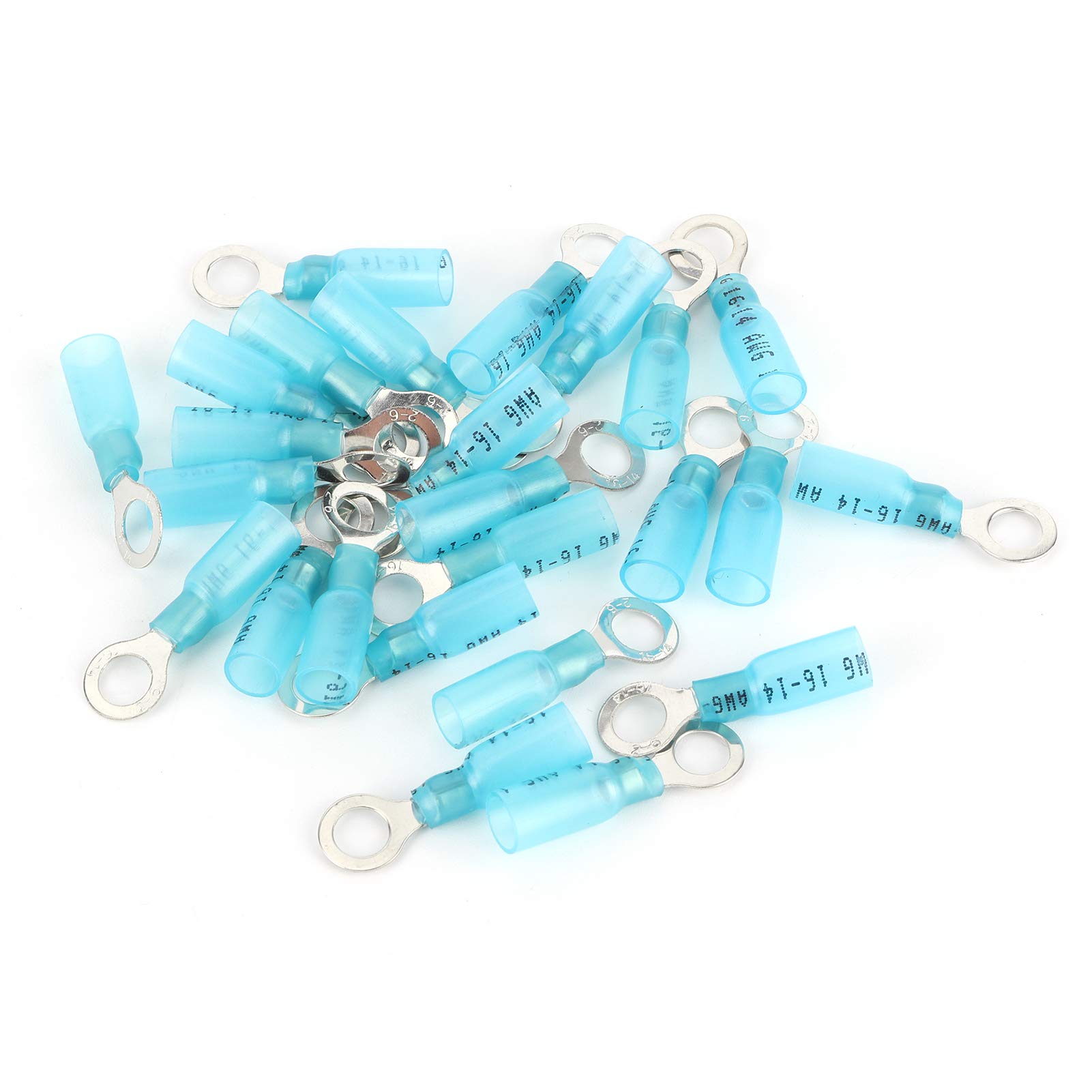 25PCS Heat Shrink Wire Connectors - 1/4 Inch Electrical Quick Connect Terminals with High Conductivity for Automotive, Marine & Home Wiring Projects | Waterproof & Durable Electrical Connectors for DIY Repairs and Professional Installations