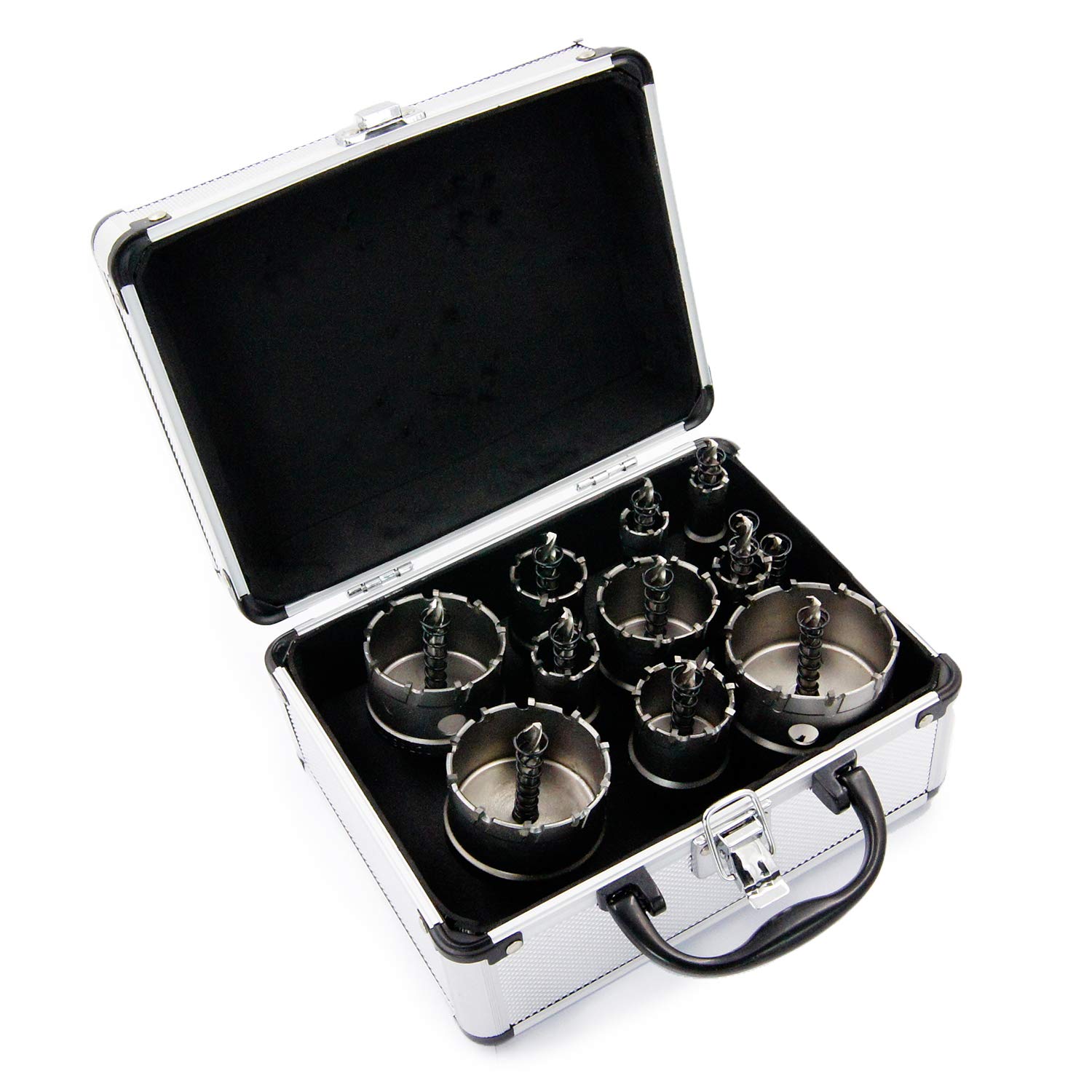 LAIWEI TCT Hole Saw Kit - 14pcs Carbide Stainless Steel Hole Saw Set for Metal Drilling | Tungsten Alloy Hole Cutter with Carbide Tips | Perfect for HVAC, Plumbing & Electrical Work