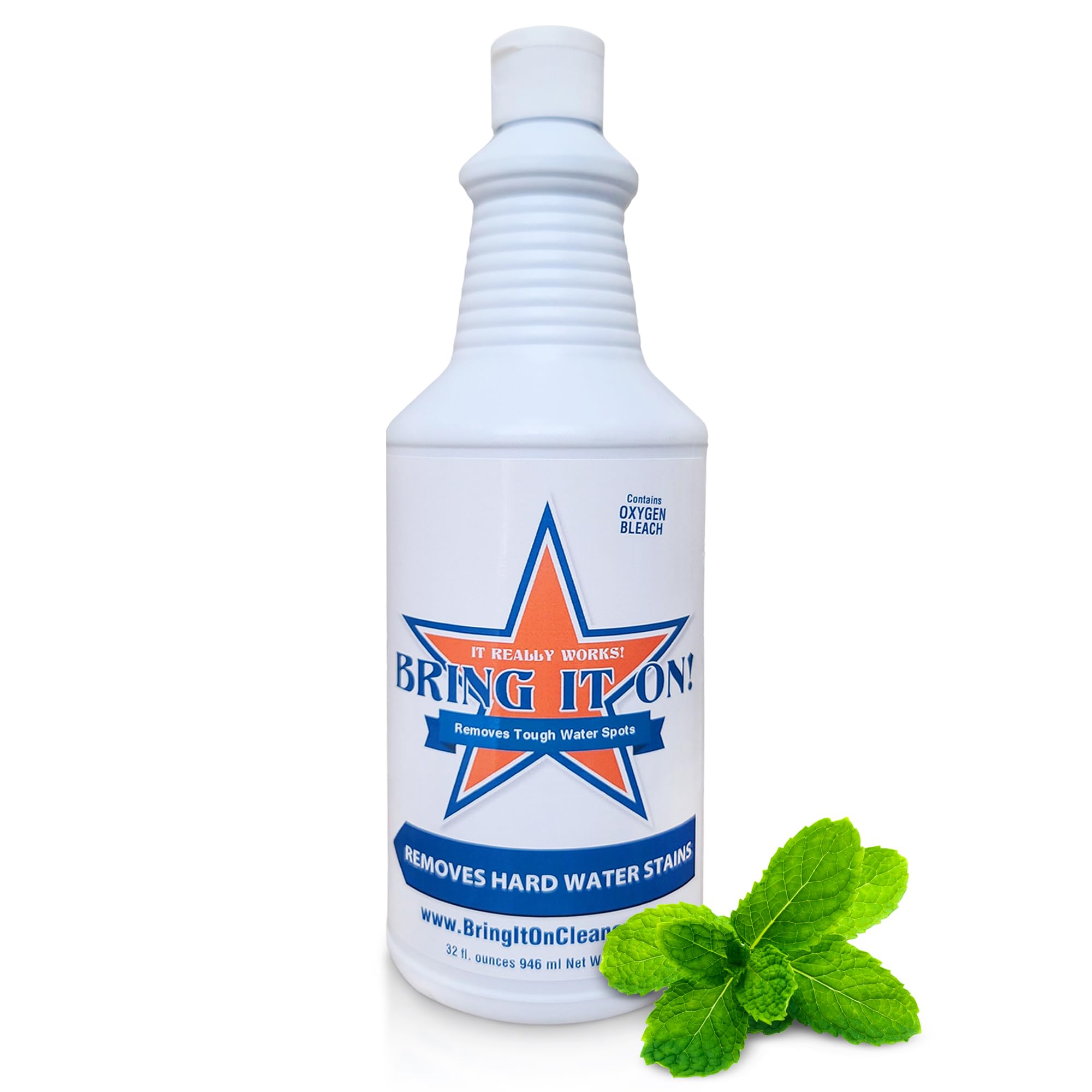 Powerful Hard Water Stain Remover - Eliminates Soap Scum, Calcium & Lime Scale | Works on Shower Doors, Tiles, Glass, Fiberglass, Bathroom Surfaces, Sinks & Stone | 32oz Heavy-Duty Cleaner | Perfect for Bathroom Cleaning, Kitchen Maintenance & Household Deep Cleaning