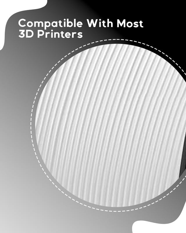 Premium 1.75mm White PLA Filament 1kg Spool - High-Quality 3D Printing Material for Cosplay, Prototyping & DIY Projects - Perfect for Creality Ender 3, Prusa & More 3D Printers