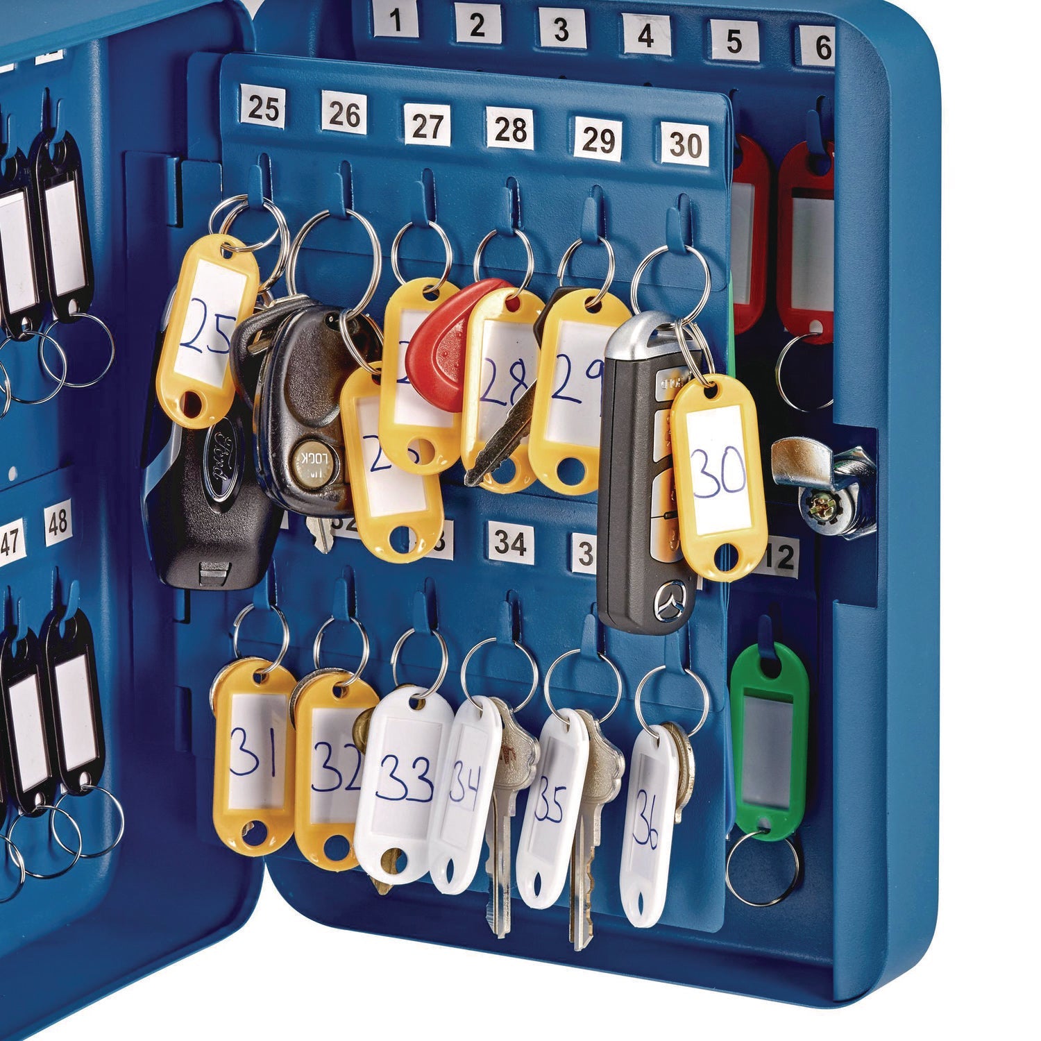 AdirOffice 48-Key Steel Secure Key Cabinet with Key Lock - Stainless Steel 304 Key Storage Box (7.1