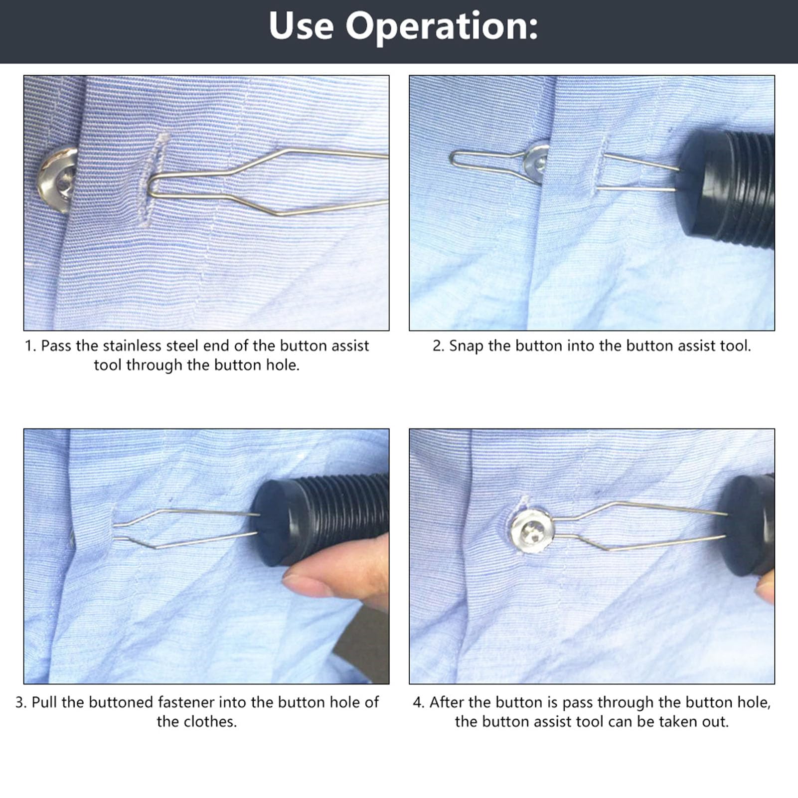 Arthritis Button Hook & Zipper Pull Helper - Dressing Aid Tool for Limited Dexterity | Easy Button Assist for Clothing & Pants | Ideal for Seniors & Hand Mobility Challenges (Home Use, Travel, Rehabilitation)