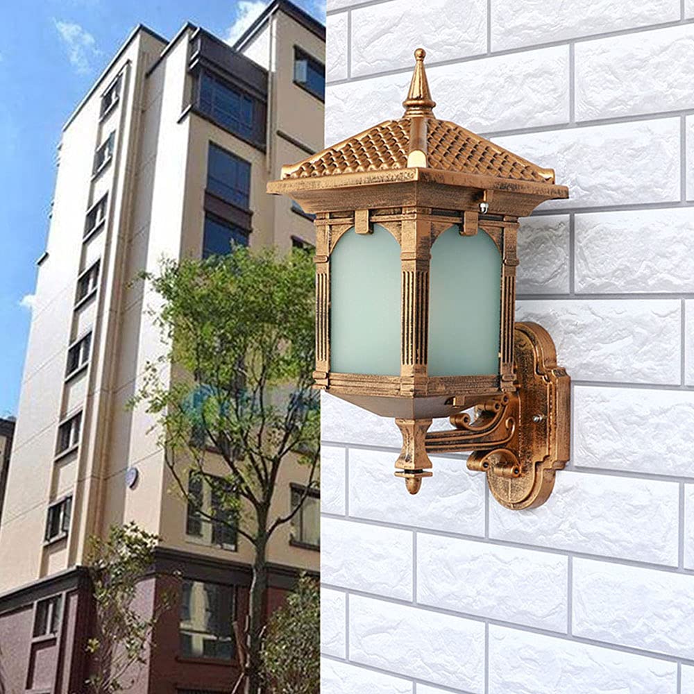 Farmhouse Outdoor Wall Mount Light - Waterproof, Rustproof & Dustproof Exterior Porch Light with Frosted Glass Shade - Perfect for Porch, Entrance Hall, and Patio Lighting