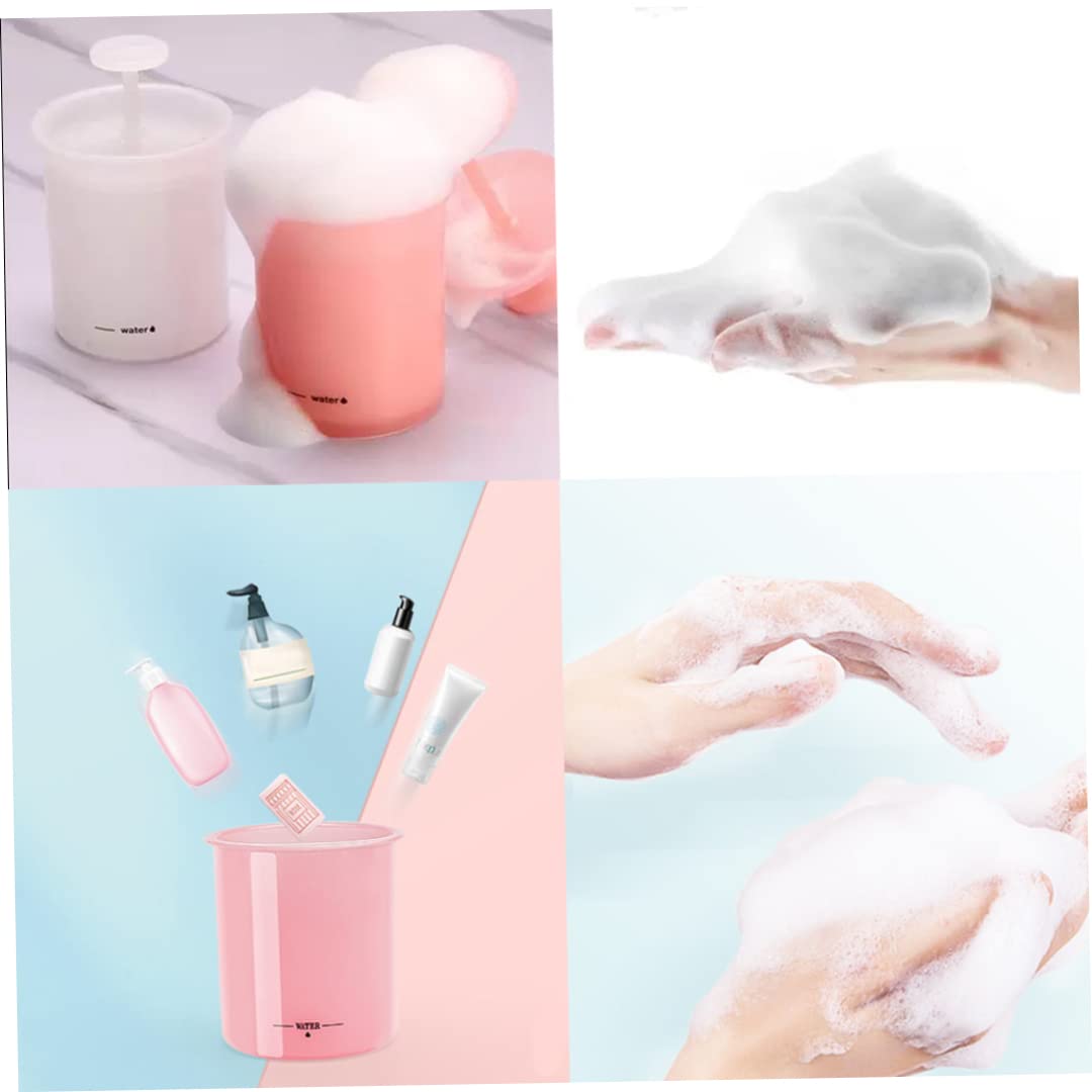 Plastic Foam Maker for Skincare & Face Cleanser | Travel-Friendly Bubble Maker Cup for Rich Lather | Perfect for Makeup Removal & Household Use | White