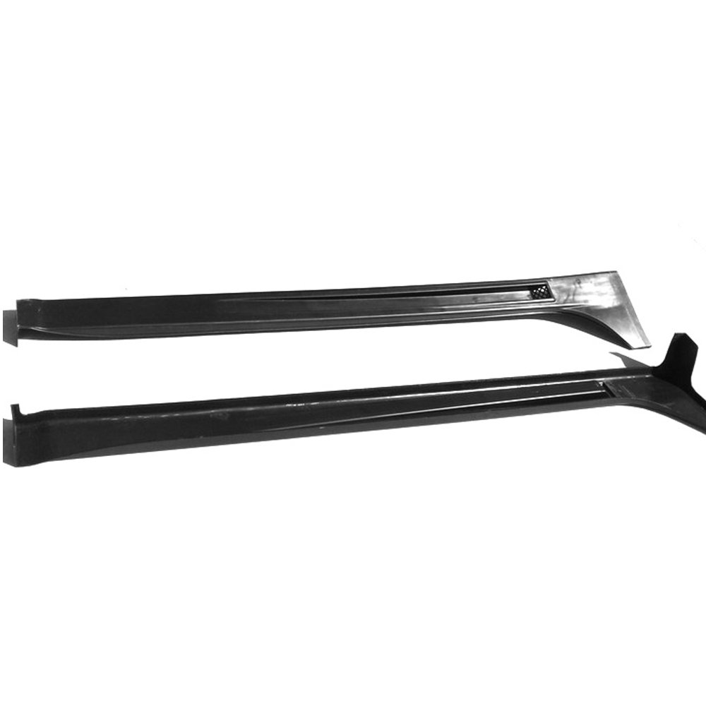 IKON MOTORSPORTS FQ Style PP Black Side Skirts for 2008-2015 Mitsubishi Lancer - Side Bottom Line Extension - Perfect for Car Enthusiasts & Street Racing Upgrades