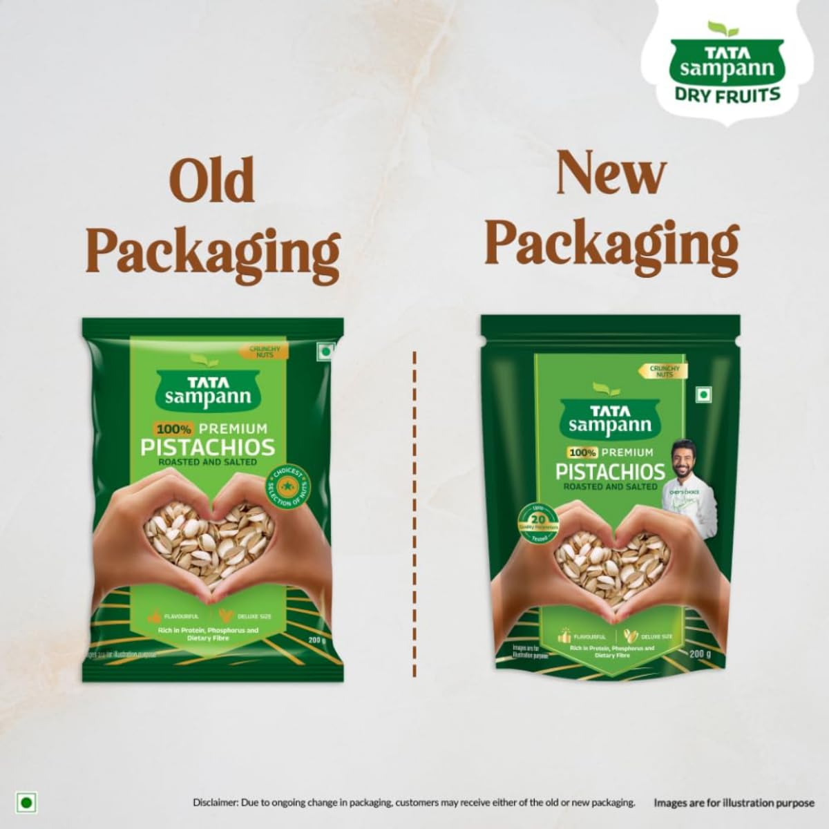 Premium Roasted & Salted Pistachios - Tata Sampann Shelled Pista Nuts (200g) | High in Protein, Fiber & Phosphorus | Crunchy Healthy Snack for Weight Loss, Keto Diet & Office Snacking