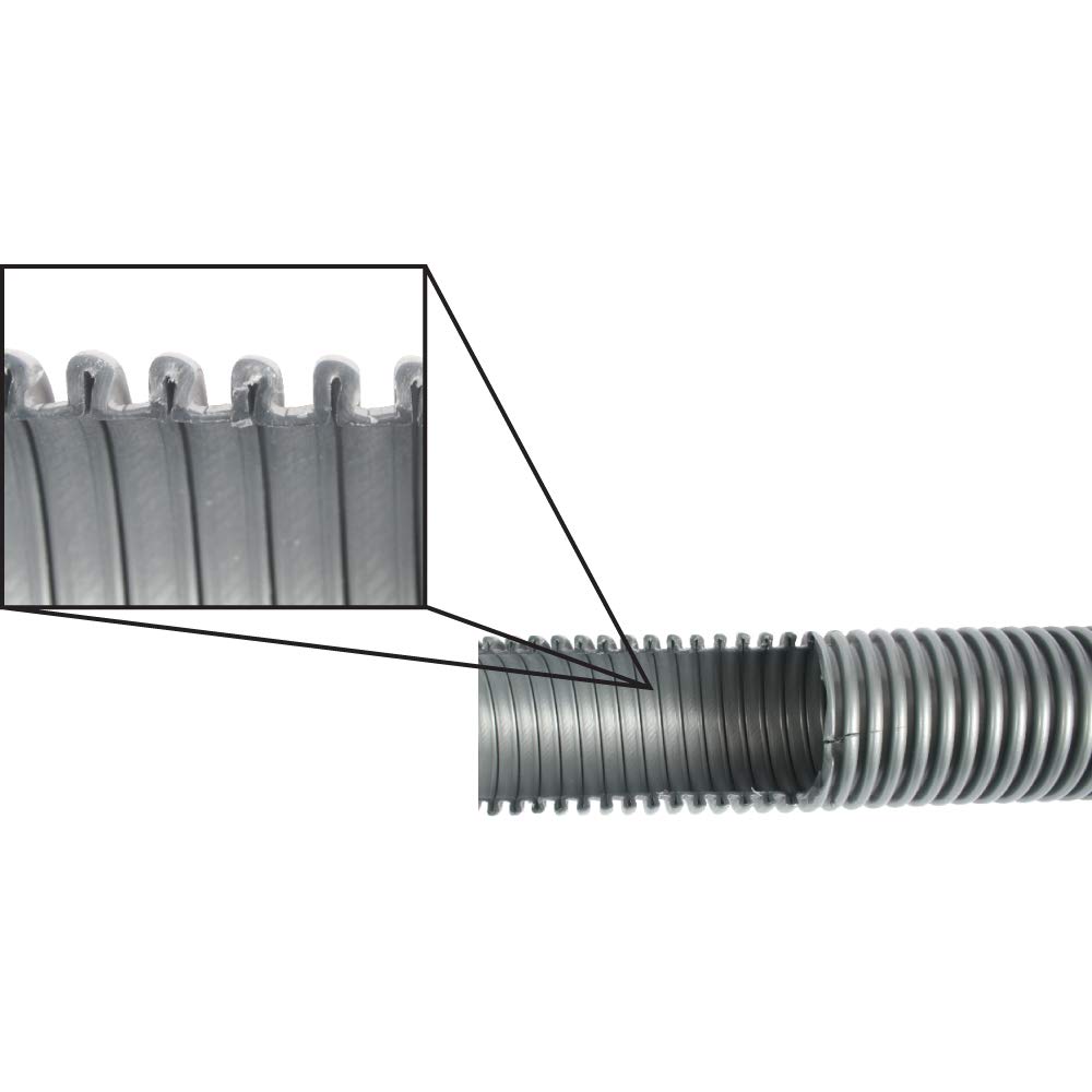 Premium Shop Vacuum Power Tool Adapter Set by Cen-Tec Systems - 50 Ft. Hose, Silver - Ideal for Woodworking, Construction & DIY Home Cleaning Projects