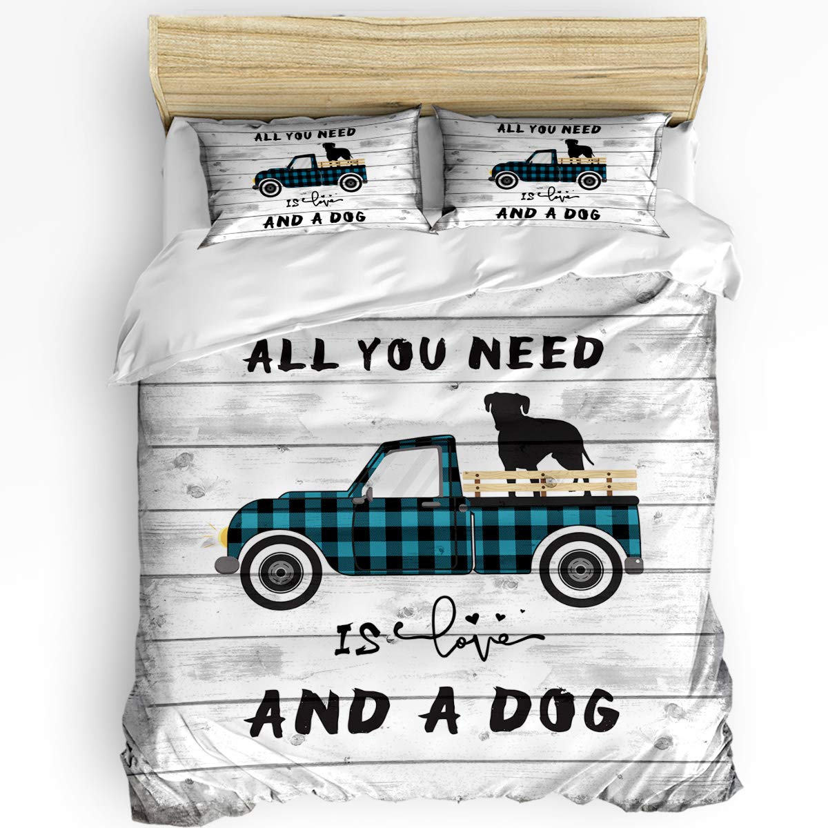 Premium 3-Piece Duvet Cover Set - Ultra Soft Comforter Cover with Zipper Closure & 2 Pillow Shams - Twin Size Luxury Bedding for Cozy Nights - Perfect for Dog Lovers & Pet-Friendly Homes