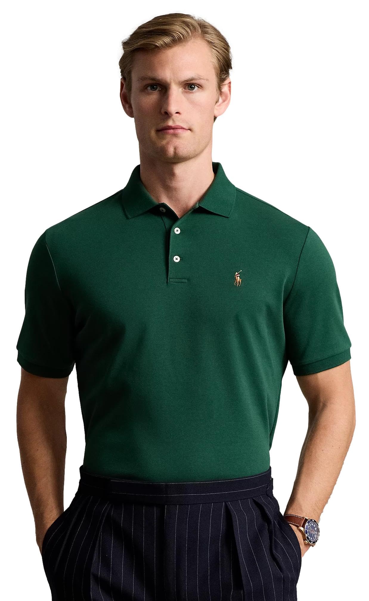 Ralph Lauren Men's Classic Interlock Polo Shirt - Breathable Cotton Comfort Fit Casual & Business Wear for Golf, Office & Everyday Style
