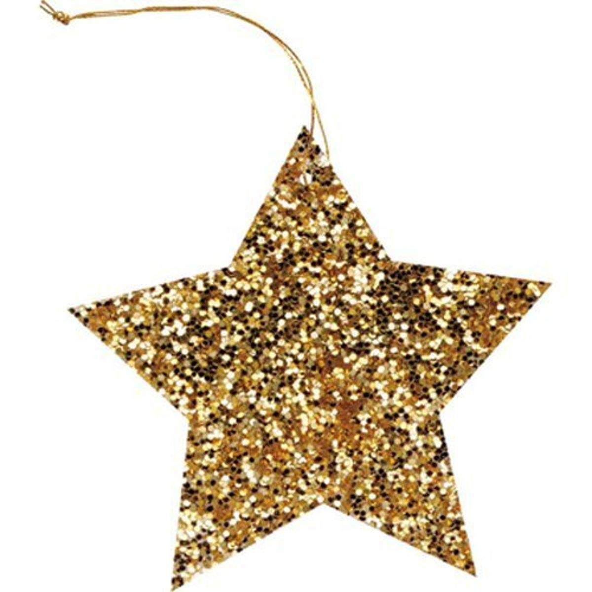 The Gift Wrap Company 6-Pack Gold Glitter Star Gift Tags - Perfect for Christmas, Birthday, Wedding & Party Gift Wrapping Decorations