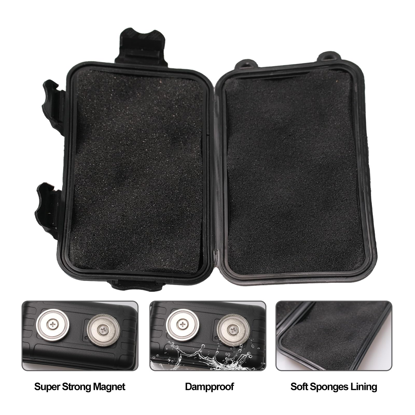 3 Pack Black Waterproof Magnetic Key Holder - Under Car Hidden Key Box for Indoor & Outdoor Use - Secure Key Storage for Home, Garage, Car, RV, and Travel