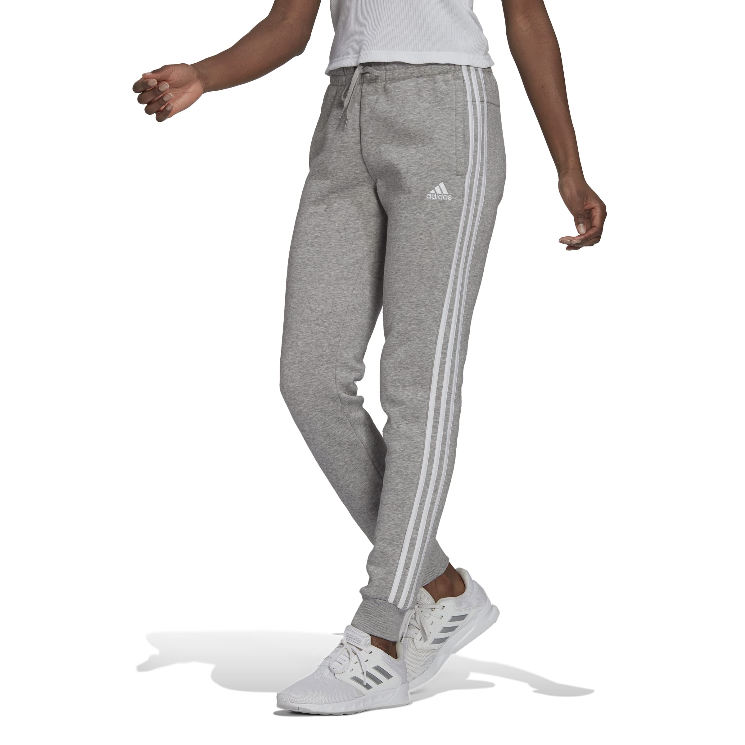 Adidas Women's Essentials Fleece Tapered Cuff Sweatpants - Soft Comfortable Lounge Pants for Yoga, Running & Casual Wear