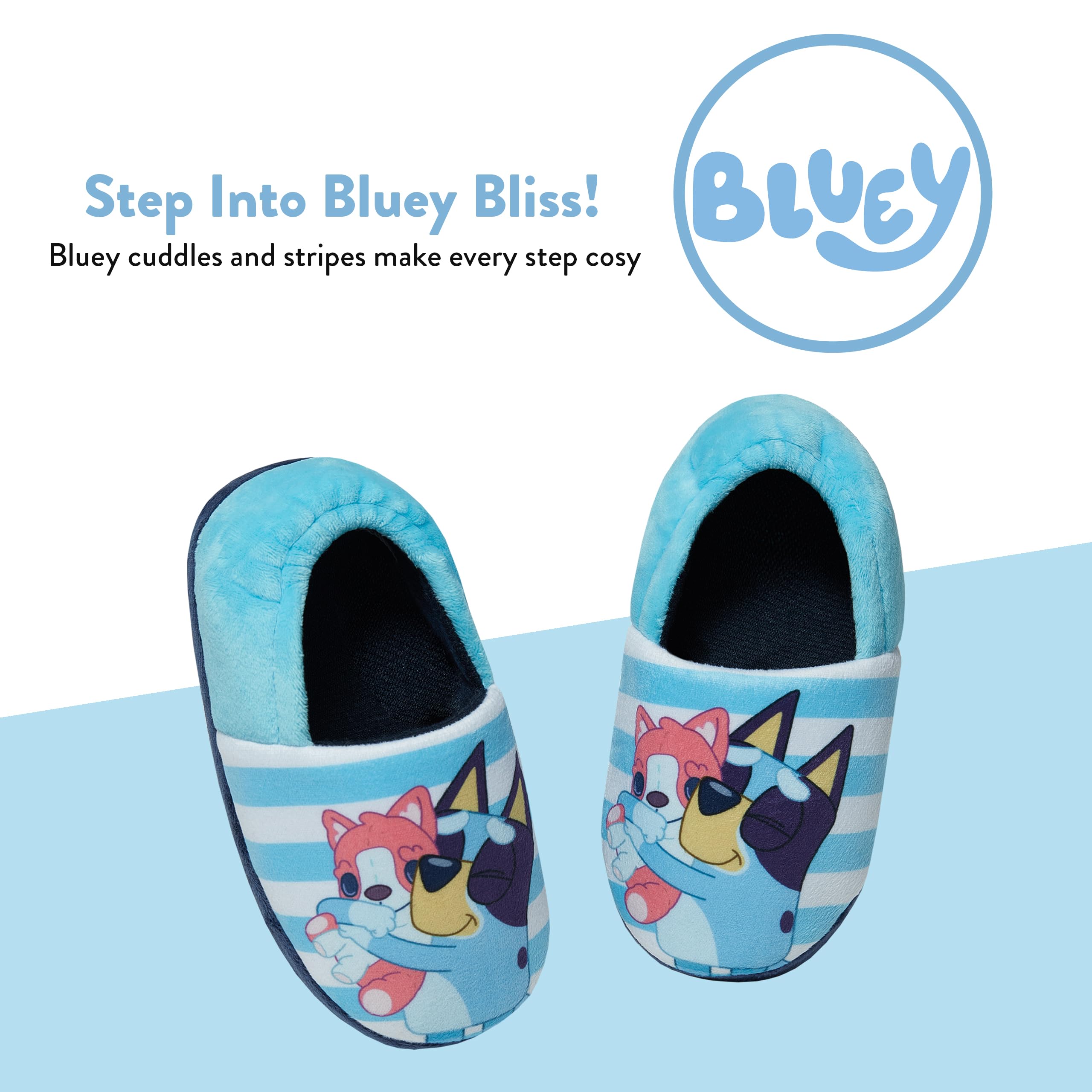 Bluey Slippers for Boys - Soft & Comfortable Kids House Shoes with Non-Slip Sole - Perfect for Indoor Play, Lounge & Cartoon Character Fans