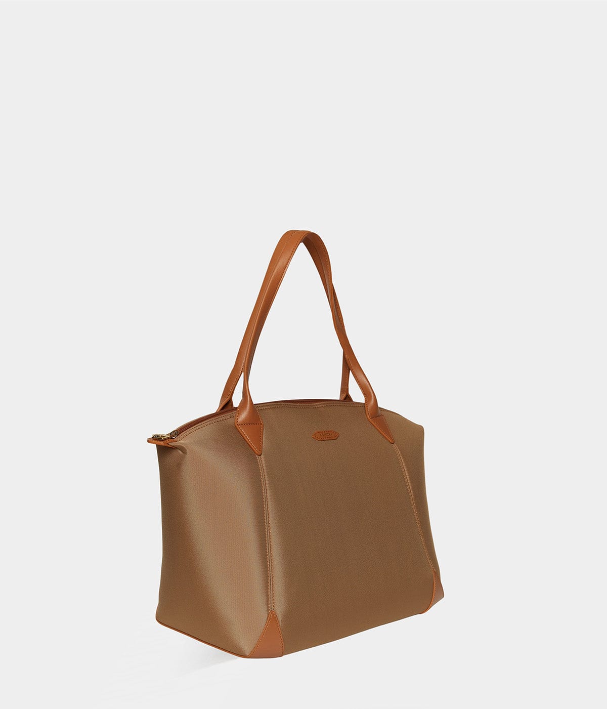 Journey Apple Skin & Recycled Nylon Weekender Travel Bag in Caramel - Perfect for Weekend Getaways, Business Trips & Gym Essentials