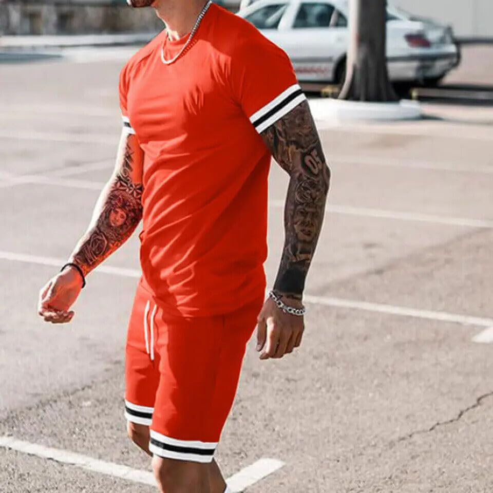 Men's 2-Piece Short Sleeve Summer Outfit Set - Casual Tracksuit with Pockets | Perfect for Beach, Gym & Everyday Wear