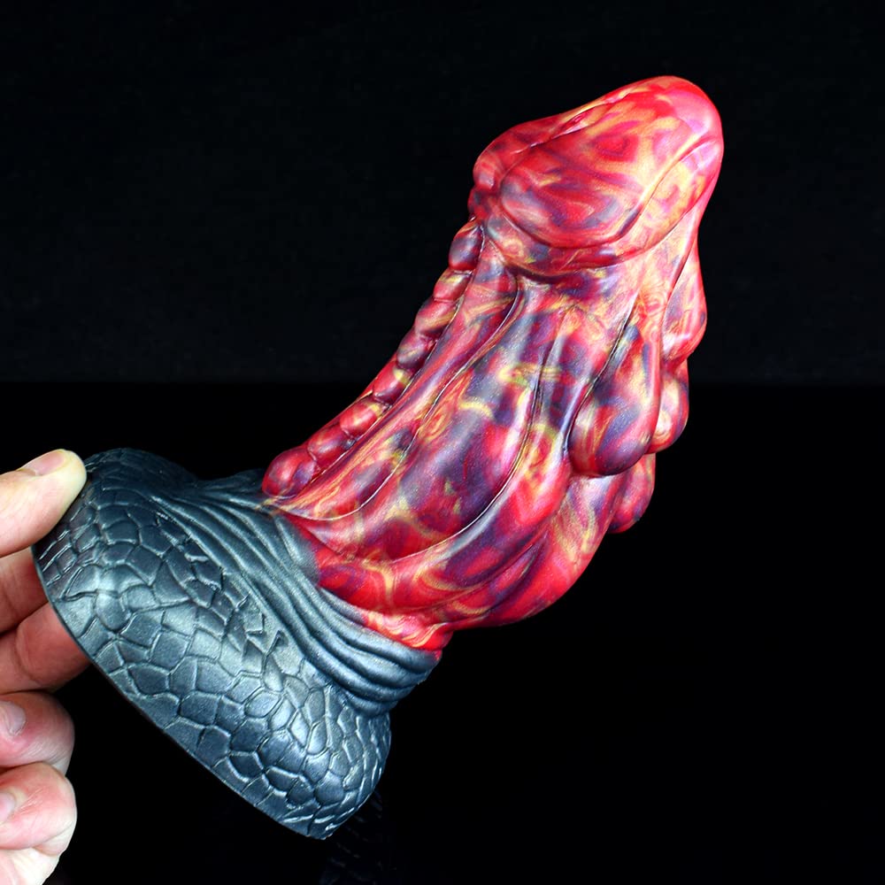 Premium Liquid Silicone Alien/Fido Dildo with Strong Suction Cup - Realistic Adult Sex Toy for Solo Play & Couples Fantasy - Waterproof, Body-Safe & Easy Clean - Perfect for BDSM, Roleplay & Sensory Exploration
