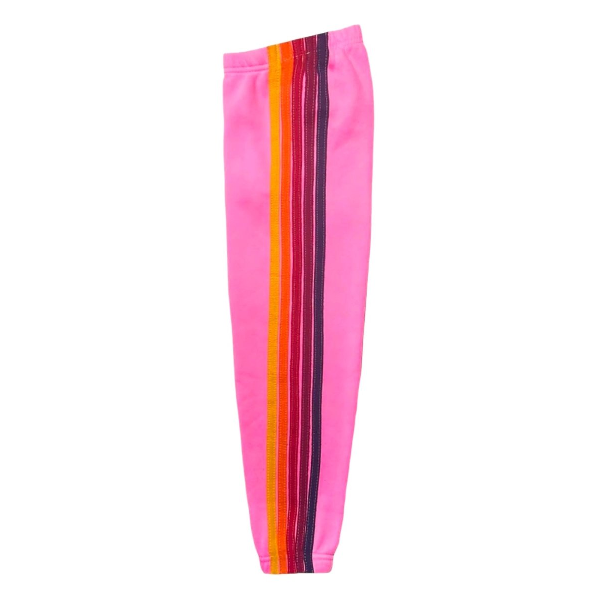 NEON 5 STRIPE SWEATPANTS - Women's High Waisted Joggers with Pockets | Comfortable Casual Athletic Pants for Workout, Yoga, Lounge & Streetwear Fashion