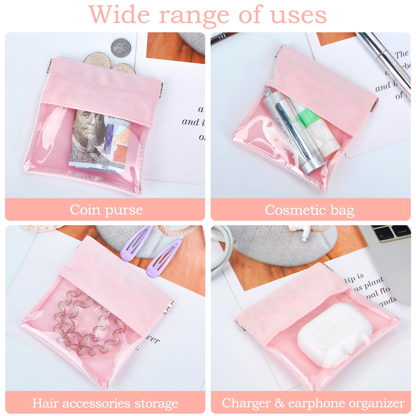12 Pcs Travel Jewelry Organizer Set - Tangle-Free Clear Velvet Pouch for Necklaces, Rings & Jewelry Storage | Portable Jewelry Case for Women | Perfect Christmas Gift for Her | Great for Travel, Home Organization & Gifting