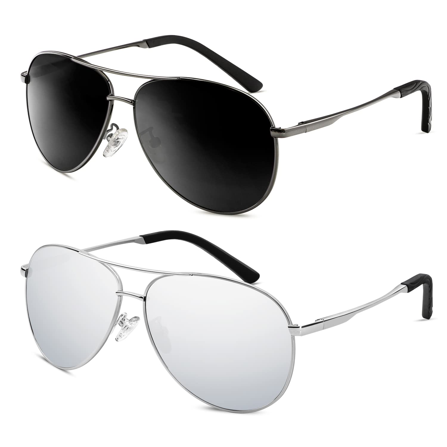 Upgraded Polarized Aviator Sunglasses for Men & Women - Vintage UV Protection Ultralight Sun Glasses - Perfect for Driving, Beach & Outdoor Activities