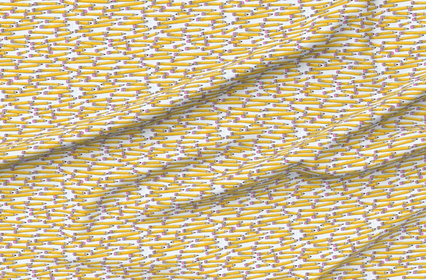 Pencils School Education Classroom Teacher Learning Back to School Yellow Printed Upholstery Velvet Fabric by The Yard - Home Decor, Apparel & DIY Projects for Classroom Decor, Teacher Gifts & Educational Crafts