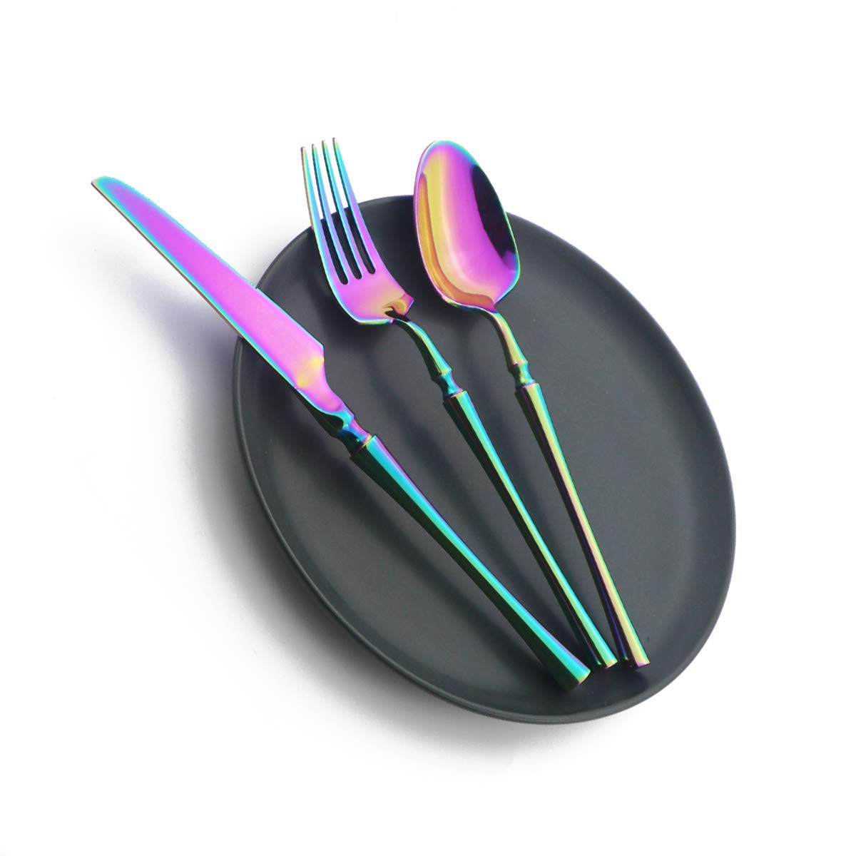 Premium 24-Piece Stainless Steel Silverware Set - Rose Gold Mirror Polished Flatware Cutlery Set for 6, Knives Forks Spoons with Smooth Edges & Modern Design - Perfect for Dinner Parties, Weddings & Upscale Dining