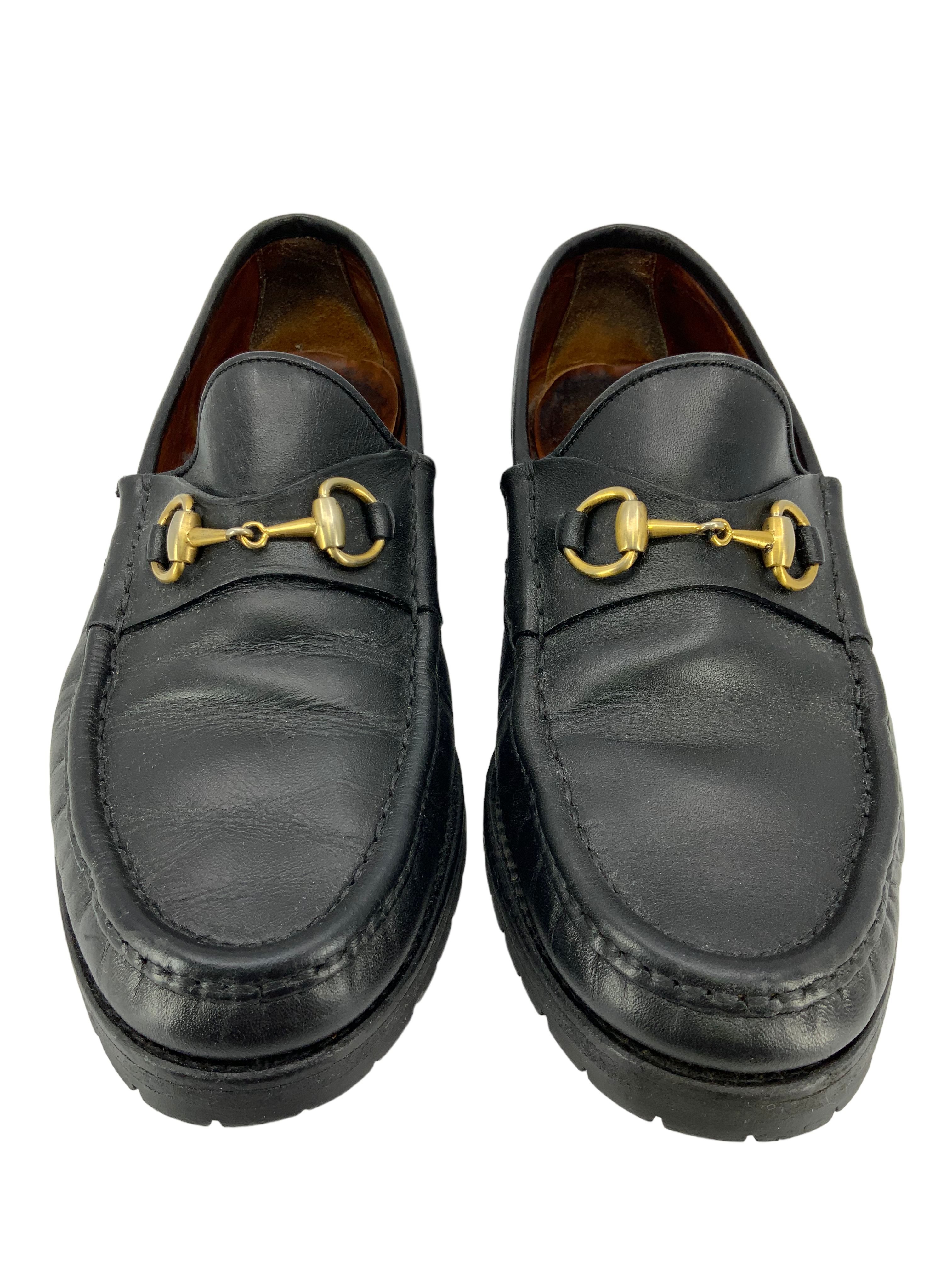 Gucci Classic Horsebit Leather Lug Sole Loafers for Women - Size 7 | Comfortable & Stylish Slip-On Shoes for Office, Party & Daily Wear